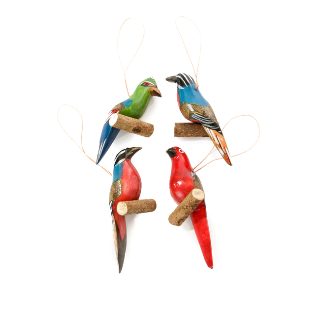 Perching Jacaranda Bird Ornament