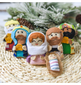 Guatemala CLEARANCE Nativity Ornament Puppet Set, Guatemala