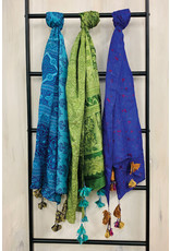 India Recycled Silk Sari Scarf, assorted. India