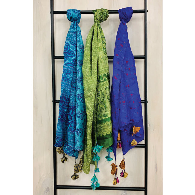 Upcycled Silk Sari Scarf