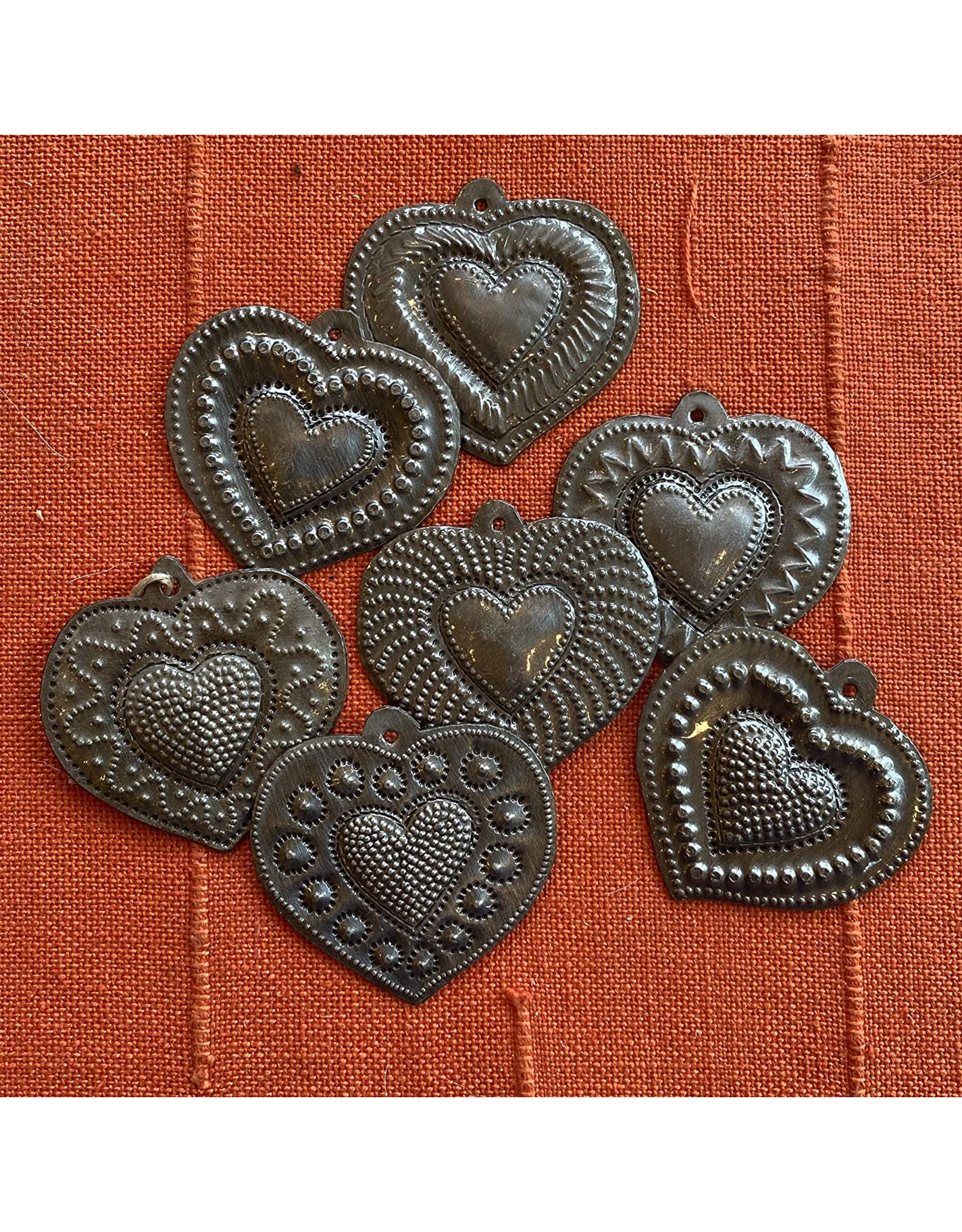 Haiti Milagros Cut Metal Heart Ornament, Haiti