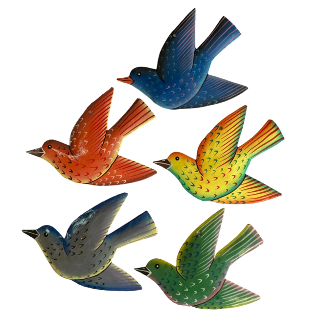Painted Cut Metal Bird Ornament