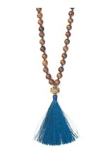 India Wooden Warrior Tassel Necklace, India