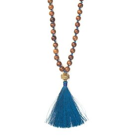 India Wooden Warrior Tassel Necklace, India