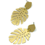 India Brass Monstera Earrings