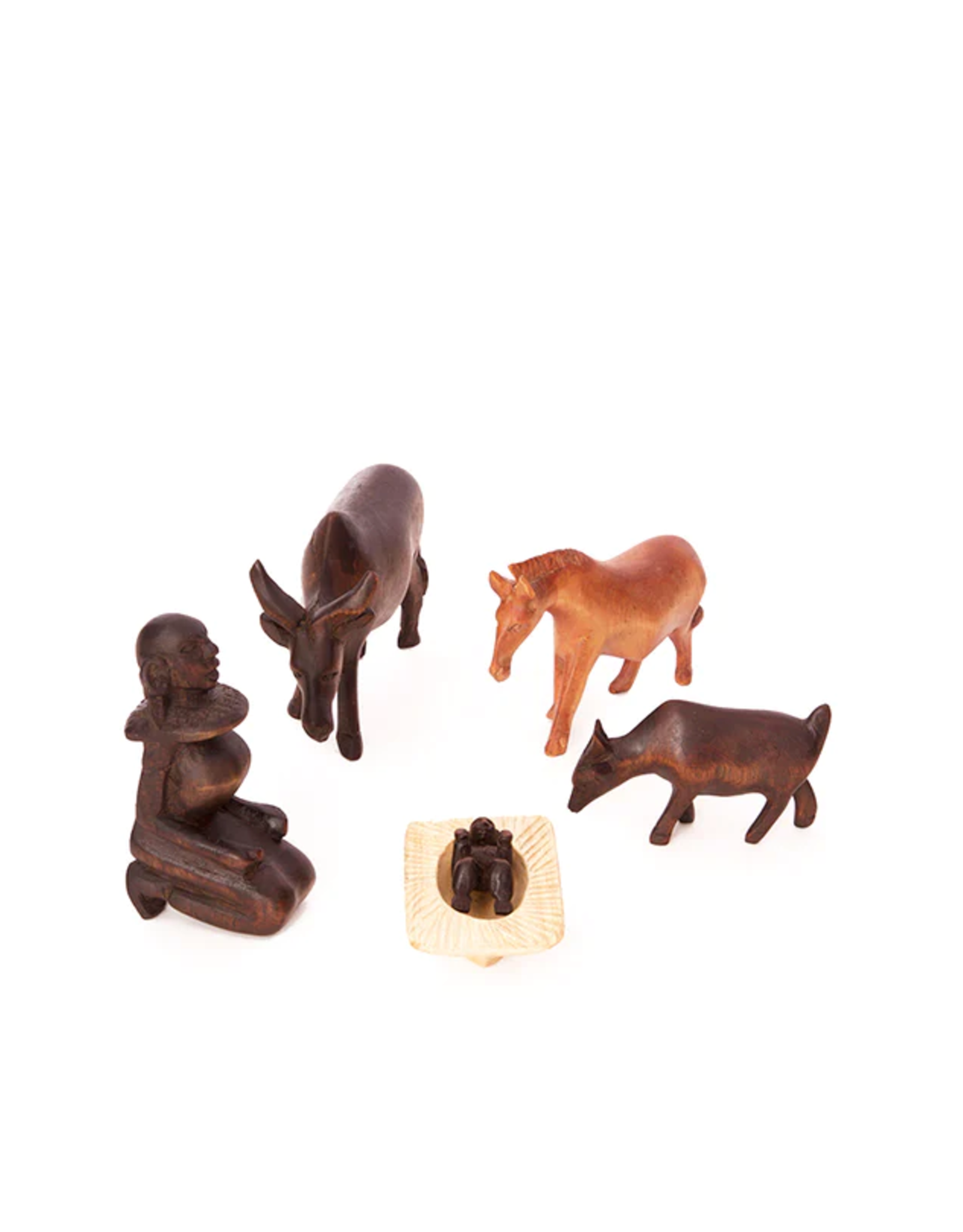 Hand Carved Nativity, Kenya Village Goods