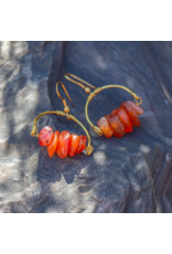 India CLEARANCE Hand-Cut Carnelian Earrings, India