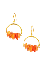 India CLEARANCE Hand-Cut Carnelian Earrings, India