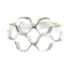 Adjustable Brass Honeycomb Ring - Silver Finish