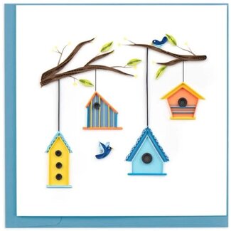 Vietnam Quilling Card -  Birdhouse Tree
