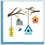 Vietnam Quilling Card -  Birdhouse Tree