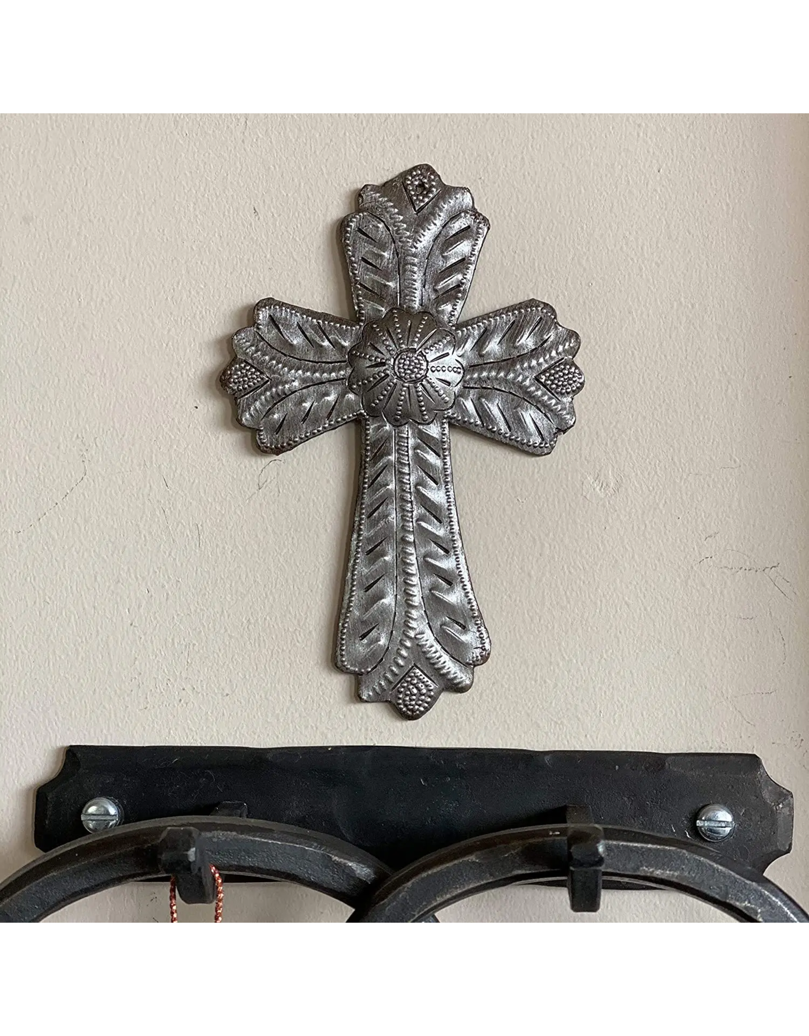 Haiti Hammered Steel Milagro Cross, Haiti