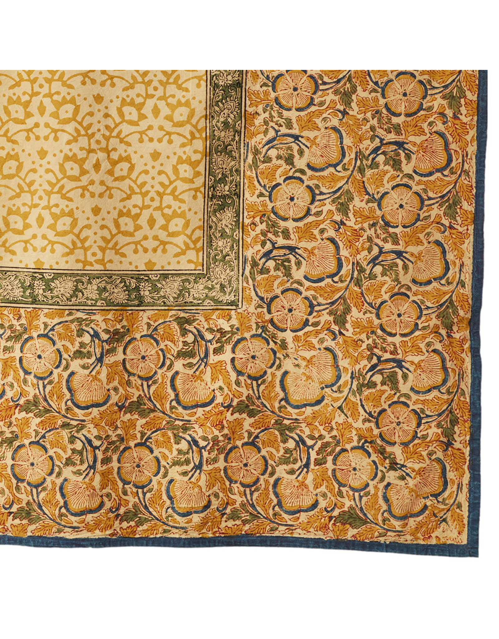 India Kalamkari Meadow Tablecloth, 60x90", India