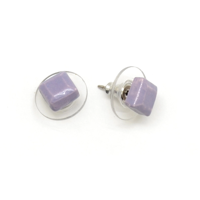 CLEARANCE Tiny Square Ceramic Stud Earrings