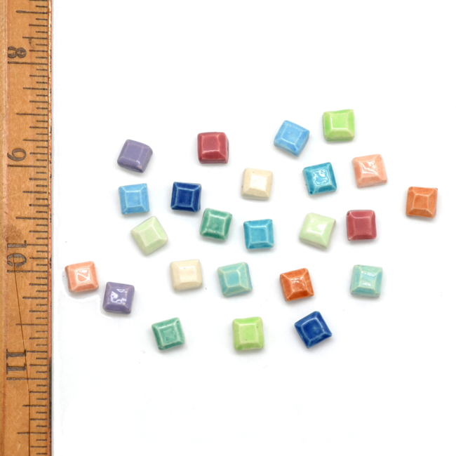 Tiny Square Ceramic Stud Earrings