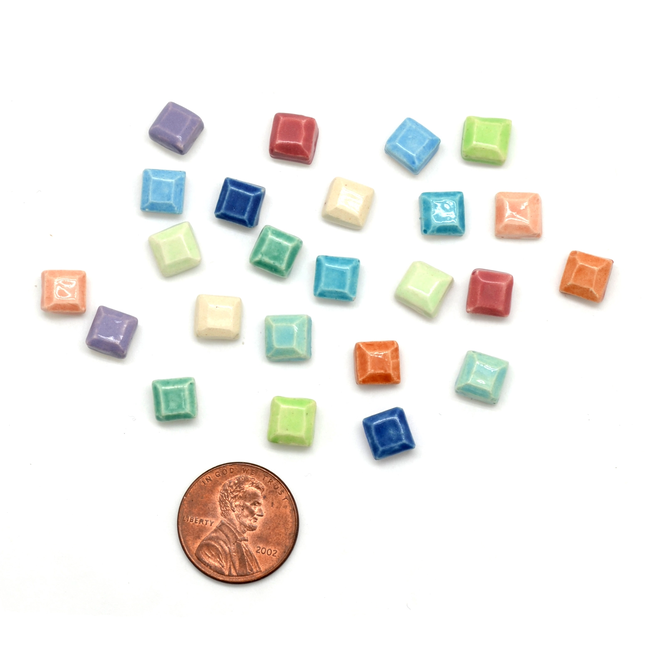 CLEARANCE Tiny Square Ceramic Stud Earrings