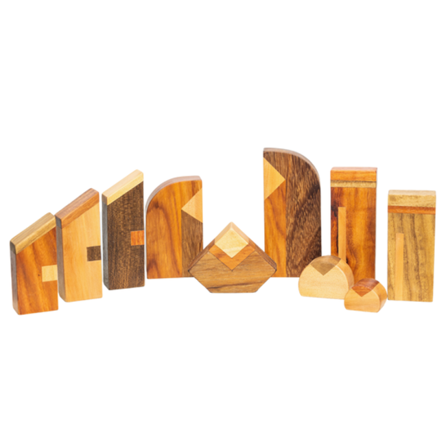Modern Wood Nativity - 10pcs