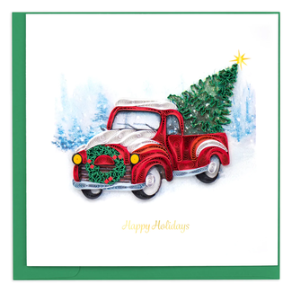 Vietnam Quilled Card - Christmas Tree Truck