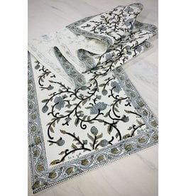 India Silver Floral Table Runner (13x70), India