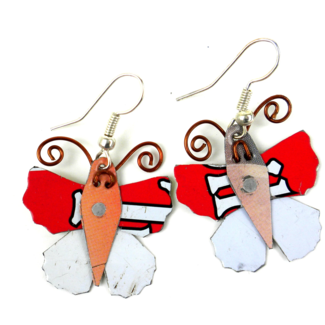 Kenya Tin Can Butterfly Earrings