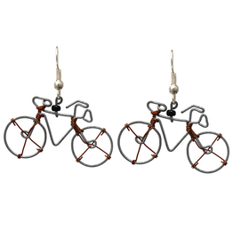 Kenya Recycled Wire Bicycle Earrings