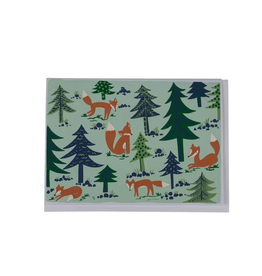 India Foxy Evergreen Greeting Card, India