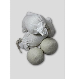 Nepal Wool Felt Dryer Balls, set of 2 in plain cotton bag, Nepal