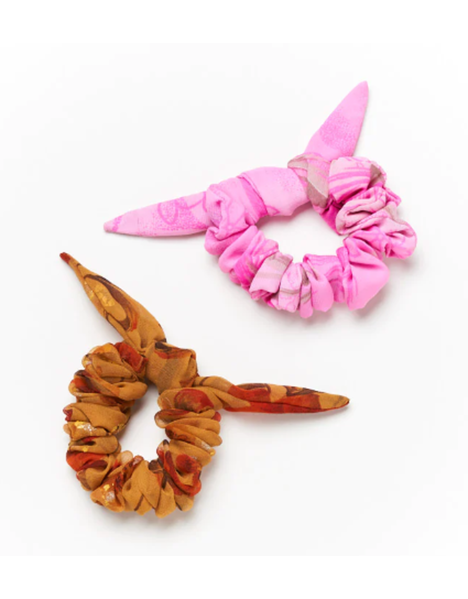 India Set of 2 Scrunchies w/ Bows, India
