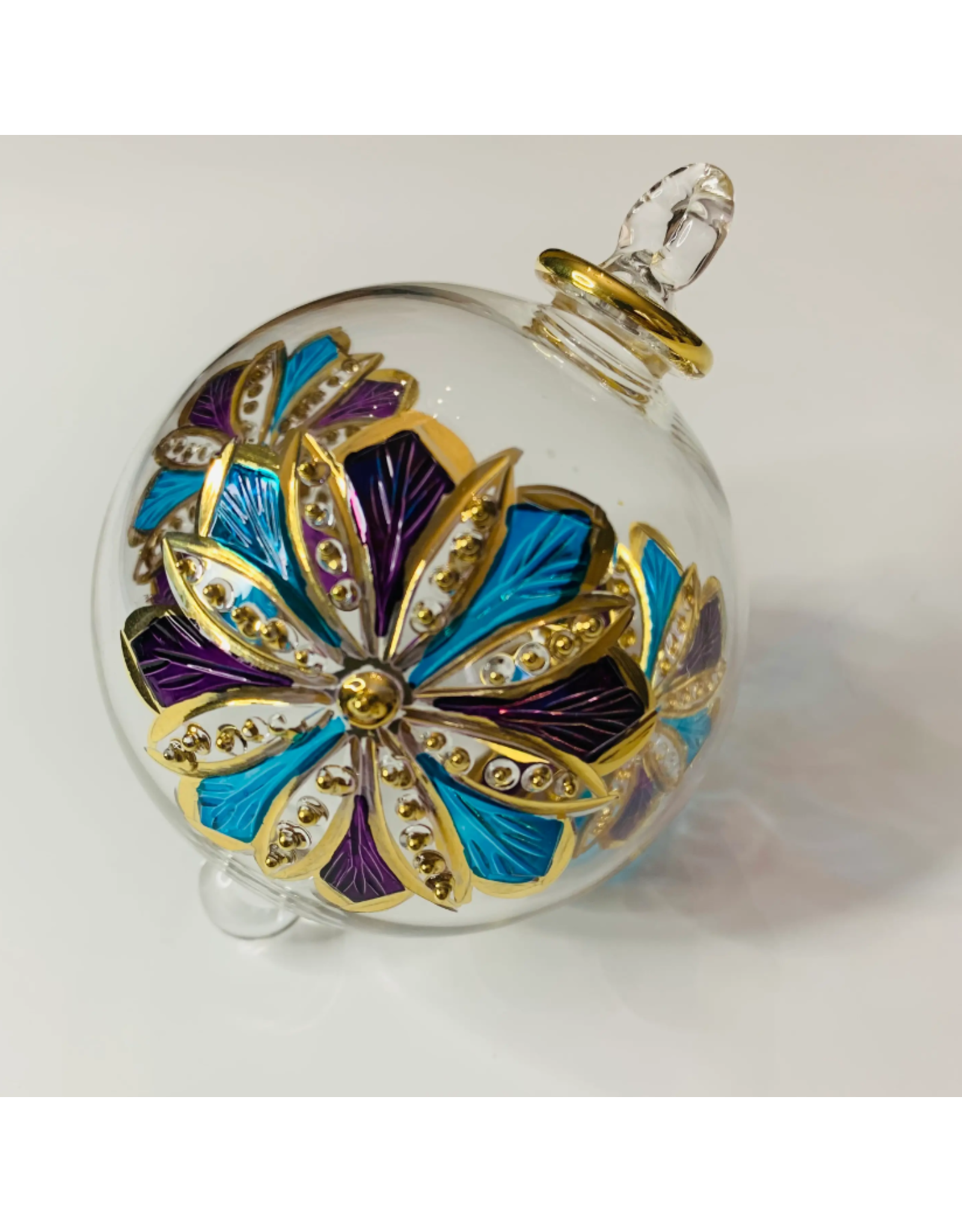 Egypt Blown Glass Ornament - Mauve Flower, Egypt