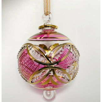 Egypt Blown Glass Ornament - Pink Carousel Egypt Blown Glass Ornament - Pink Carousel