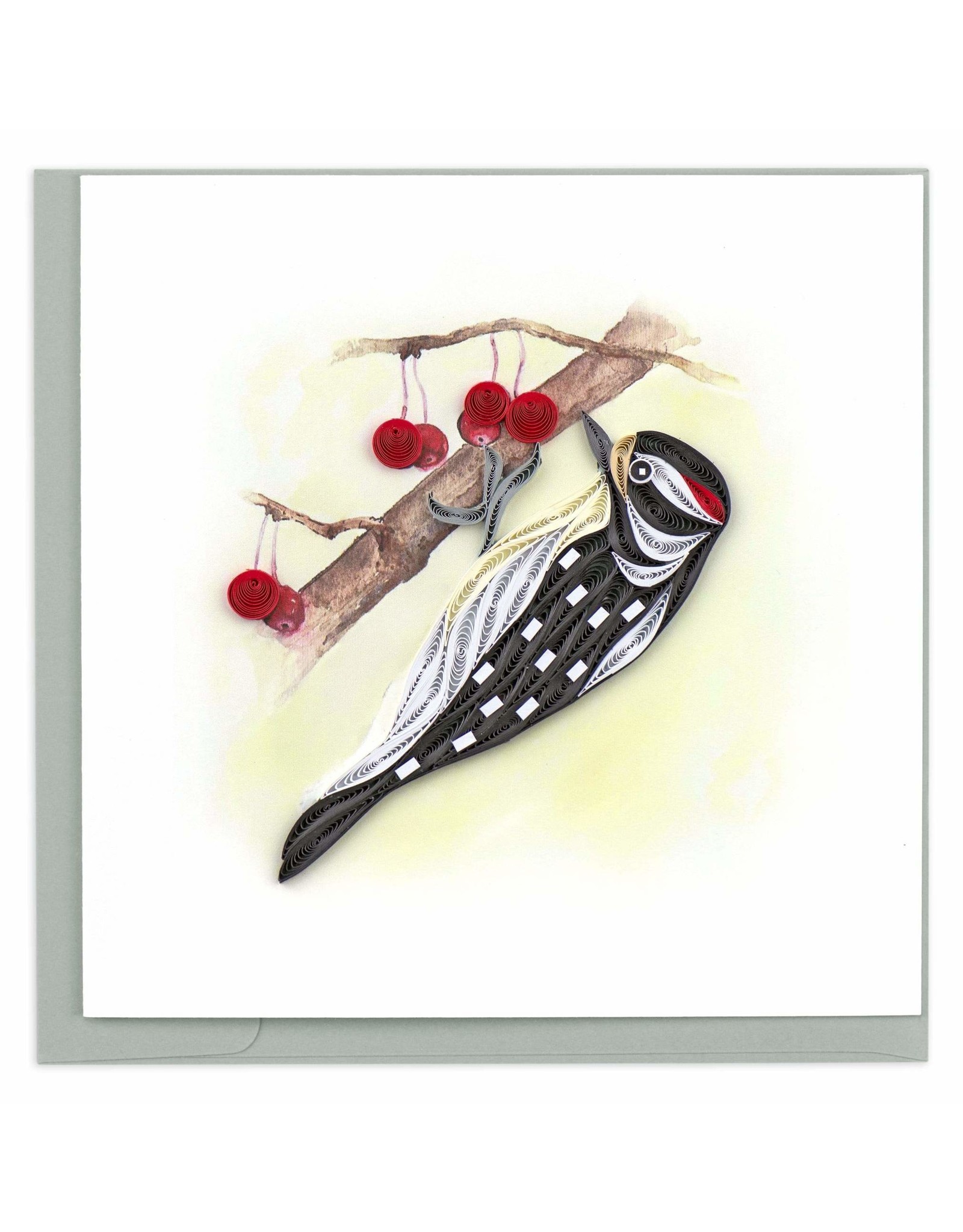 Vietnam Quilled Downy Woodpecker Card, Vietnam