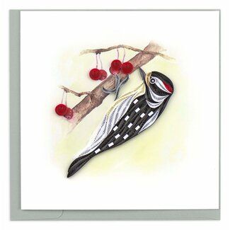 Vietnam Quilled Card - Downy Woodpecker Vietnam Quilled Card - Downy Woodpecker