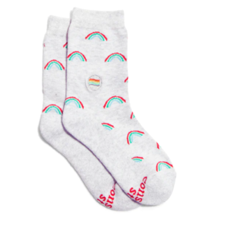 India CLEARANCE Socks that Save LGBTQ Lives Gray - Kids 4-6Y