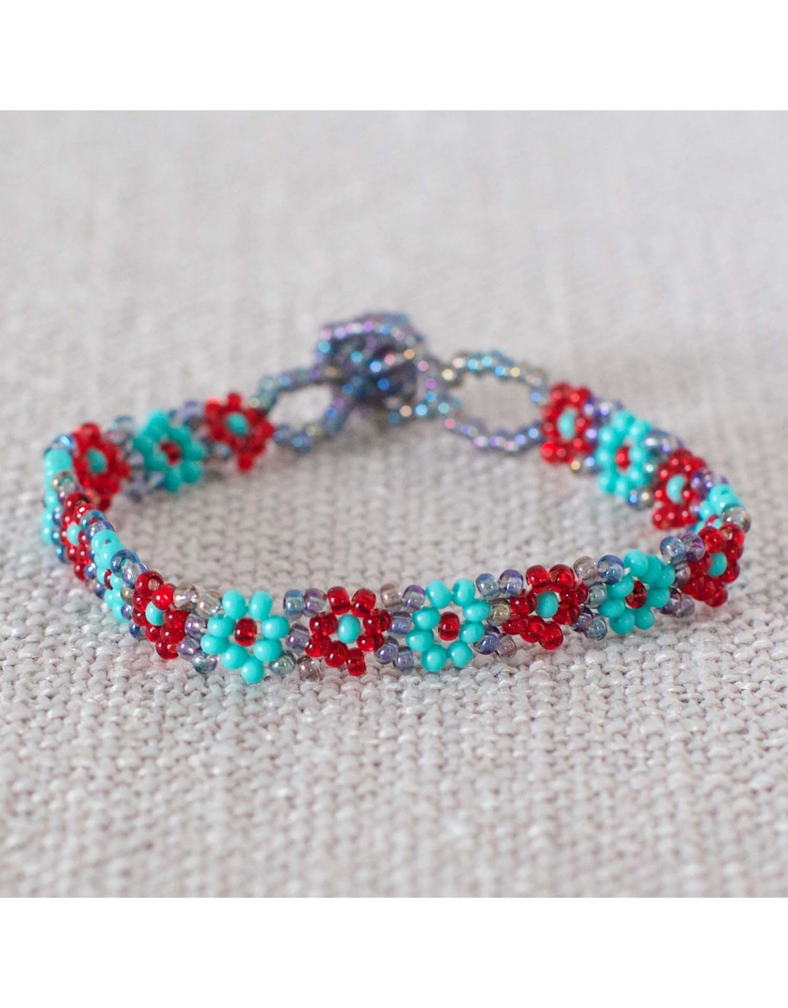 Guatemala Beaded Flower Bracelet, Guatemala