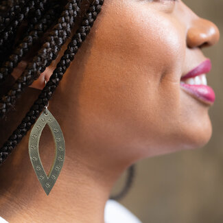 Guatemala Oval Leather Earrings Guatemala Oval Leather Earrings