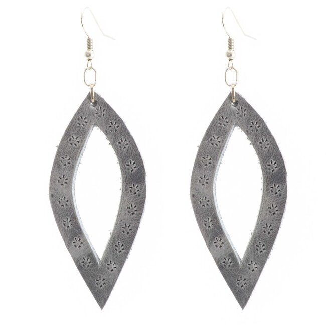 Oval Leather Earrings