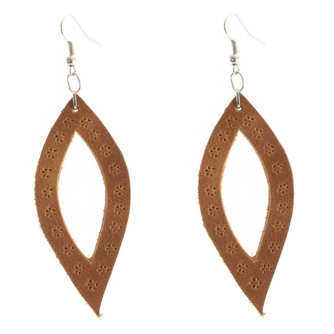 Oval Leather Earrings