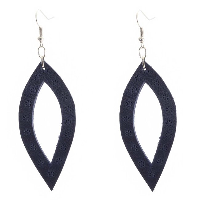 Oval Leather Earrings