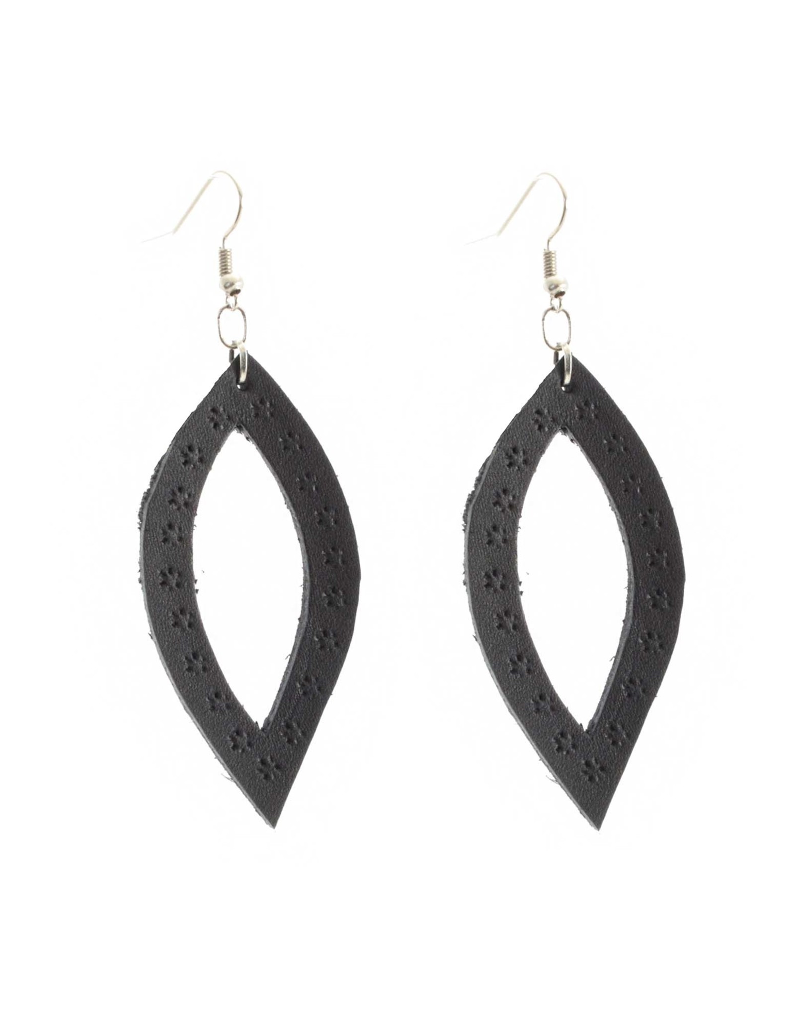 Guatemala Oval Leather Earrings, Guatemala