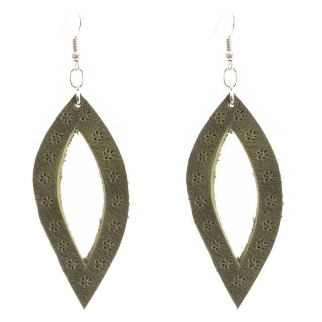 Earrings  - Leather Oval
