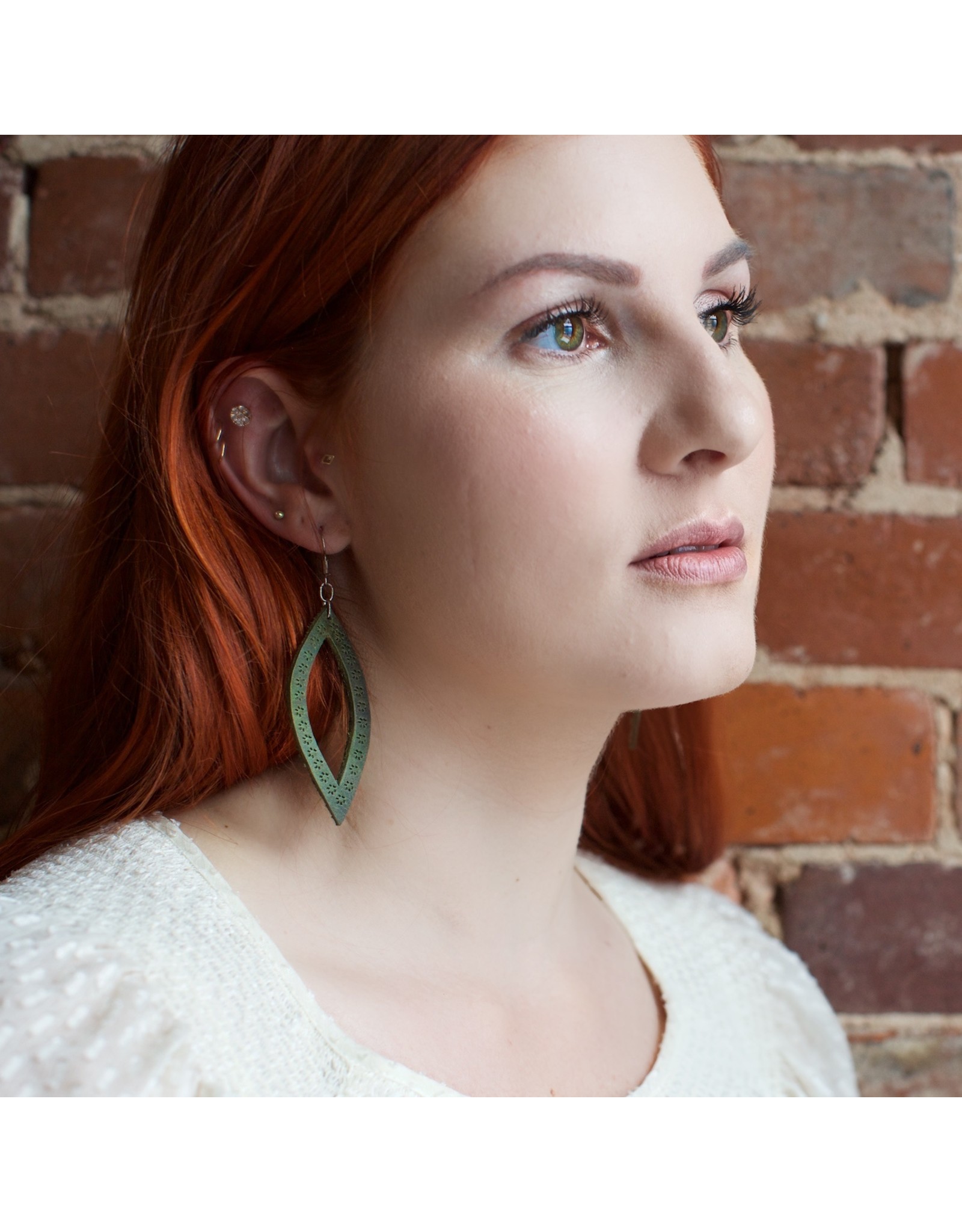 Guatemala Oval Leather Earrings, Guatemala