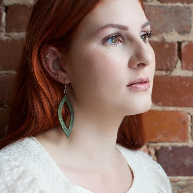 Oval Leather Earrings