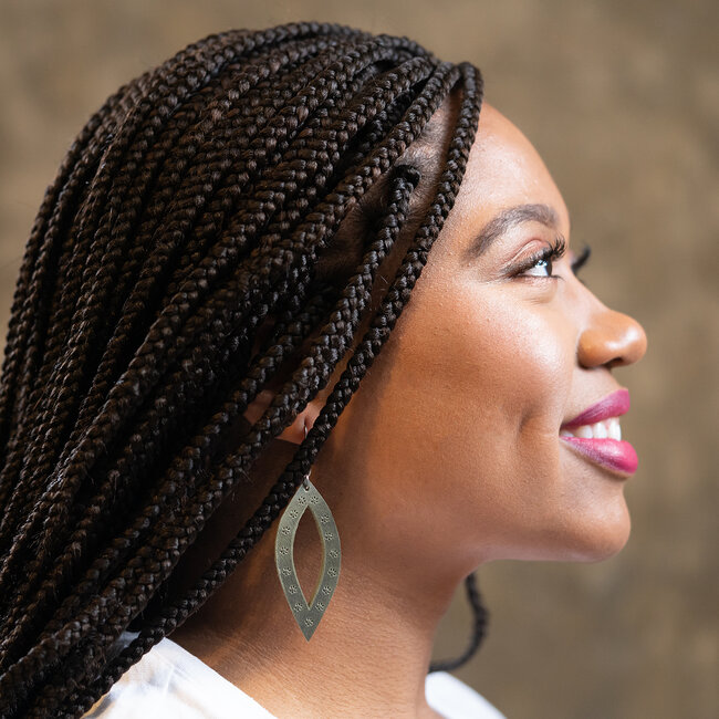 Oval Leather Earrings