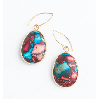 China Mosaic Jasper Earrings