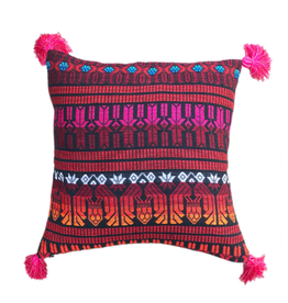 Guatemala Brocade Throw Pillow (Reds), Guatemala