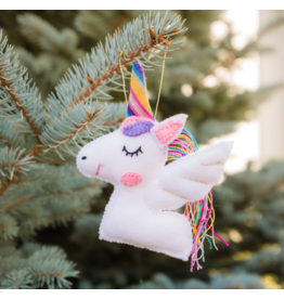 Guatemala CLEARANCE Felt Unicorn Ornament, Guatemala