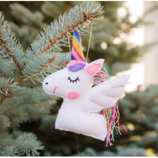 Guatemala CLEARANCE Felt Unicorn Ornament