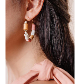 India Emily Hoop Earrings - Coral, India