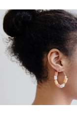 India Emily Hoop Earrings - Coral, India