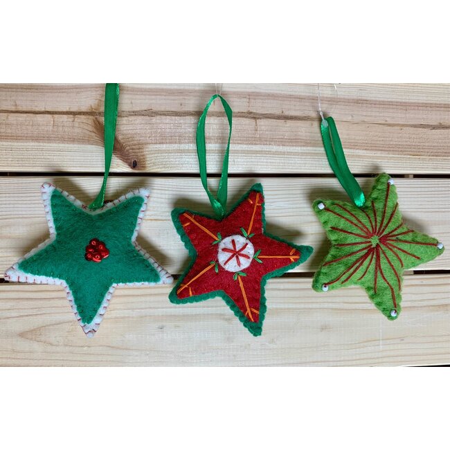 Embroidered Felt Star Ornament